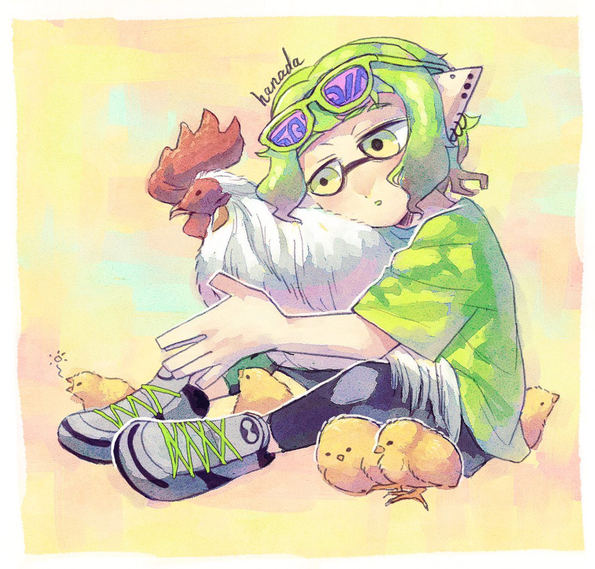 インクリング 「今日はキキョウの誕生日ですイラスト間に合わなかったので過去絵再掲  #hanad」|ハナダ‎(イ)のイラスト