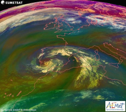 IMNCR's tweet photo. #IMN_informa (1/8) ¿Qué es la DANA que ha estado afectando con lluvias extremas a España? ¿Puede este fenómeno meteorológico afectar a Costa Rica y Centroamérica? Acá lo explicamos. https://t.co/ckDJgcNiVK
