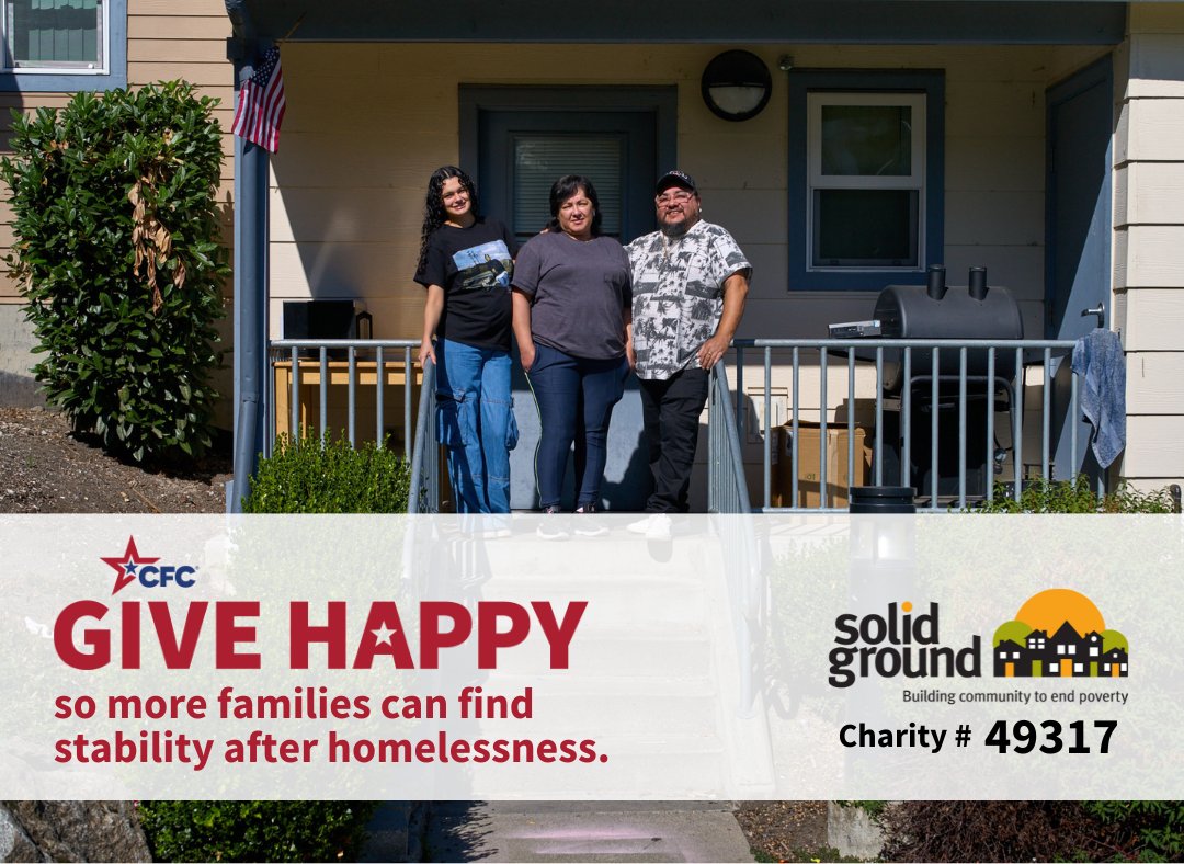 Federal employees and retirees represent a strong community dedicated to making a difference for those in need. Now, you can give through the CFC to support families finding stability in King County. GIVE HAPPY at GiveCFC.org using charity code 49317.