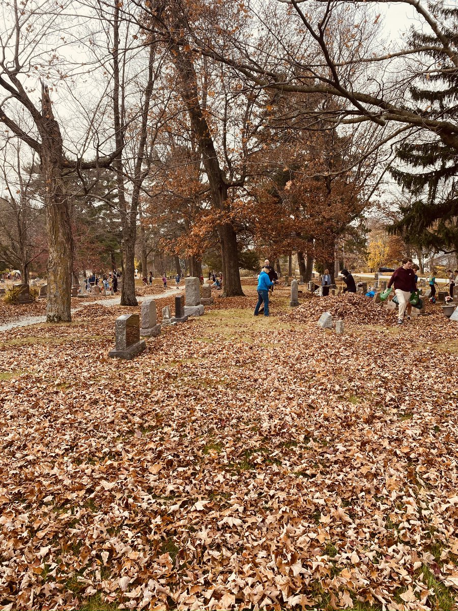 candperz's tweet photo. What a fantastic day! We performed our fall cemetery clean up today with the gorgeous temperatures and pretty much every leaf off the trees… it was a spectacular accomplishment. @hssdbv @HSSD https://t.co/9zHIjdgiJ1