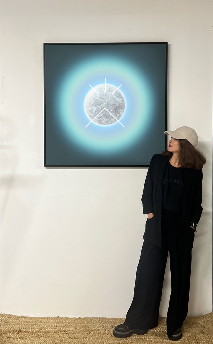 The symbol in the middle of my blue -inner truth- artwork, is a symbol I made to represent time. Truth always rises with time. The truth will set you free, and time is the ultimate teller of truths. While the busy have no time for truth, the wise dedicate their life to it.