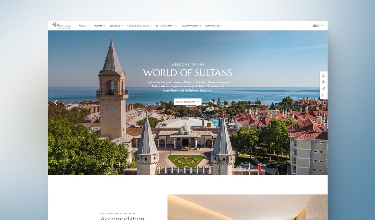 AffectionStd's tweet image. Geçmiş projelerimize dönüp baktığımızda, @swandorhotels web sitesinin tasarımının getirdiği büyük başarıyı hatırlıyoruz.

Affection Design Studio olarak kullanıcı deneyimini geliştirerek, rezervasyon oranı ve gelirlerde önemli bir artış sağladık. #tbt

👉bit.ly/AffectionCalen…