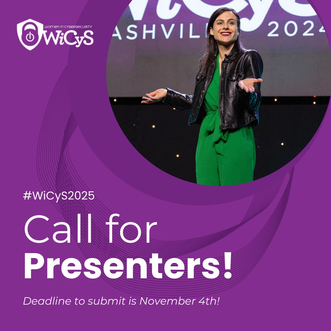 SecureWorld's tweet photo. .@WiCySorg is looking for presenters to lead engaging sessions at its 2025 conference, and we’re thrilled to help spread the word! Now’s the time to share your voice with the #WiCyS community. Submit your proposal by November 4th here: https://t.co/Nt9JFXijTC #WiCyS2025 https://t.co/Wep96Oufeb
