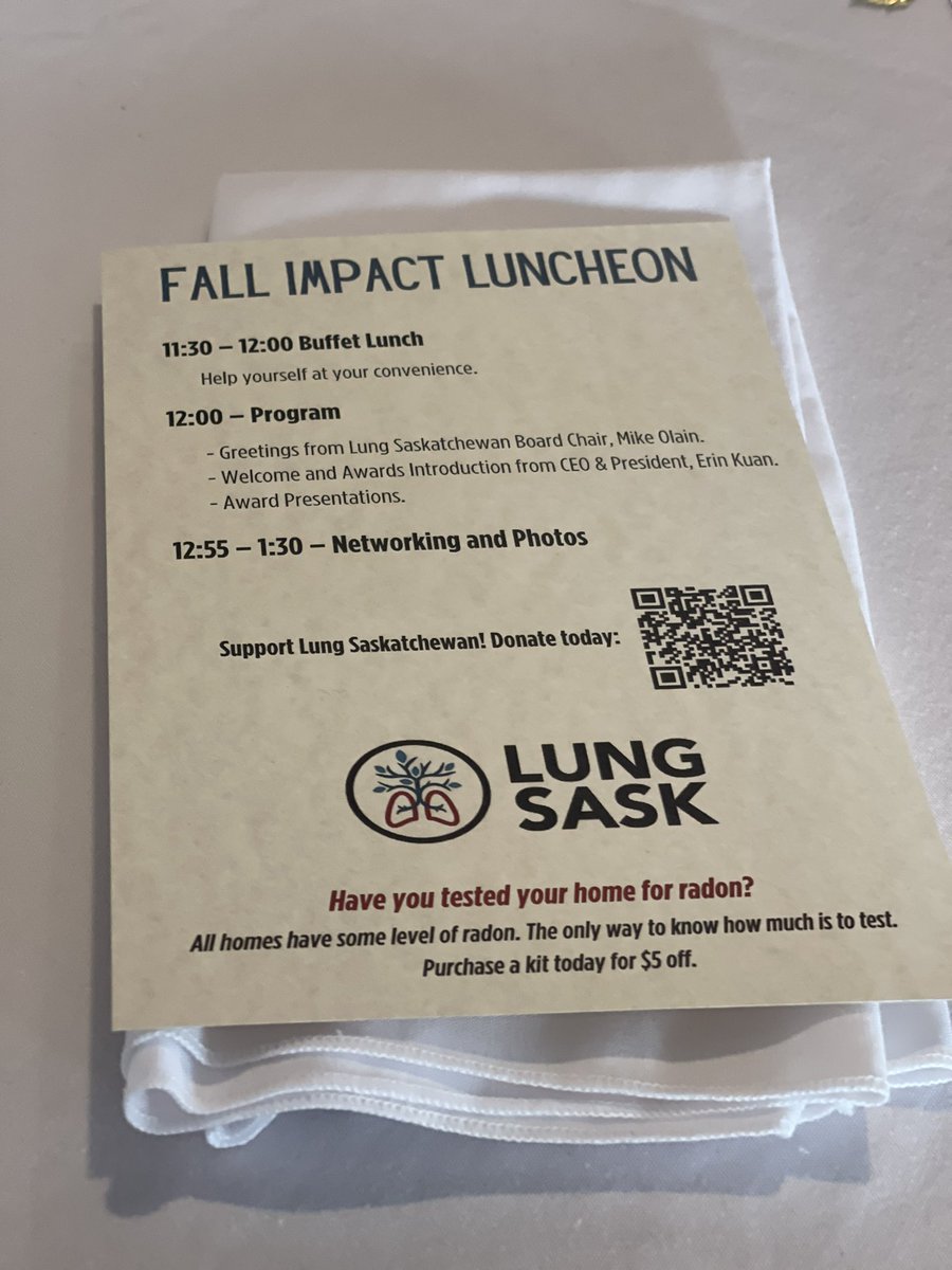 Congrats to all those recognized by <a href="/LungSask/">Lung Sask</a> during today’s Fall Impact Luncheon, honouring those who are promoting lung health in our province. And thank you for inviting me to emcee this afternoon! 🫁