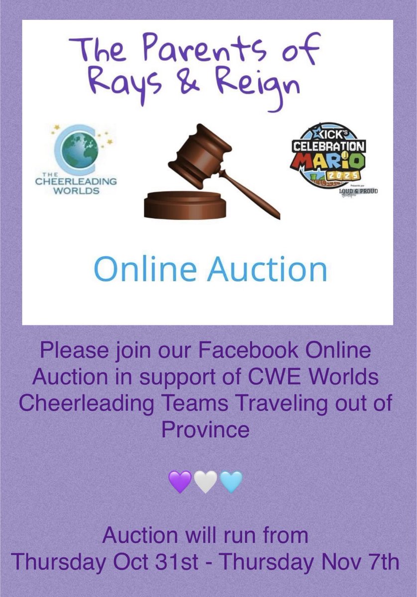 Hey <a href="/VOCMOpenline/">VOCM Open Line</a> <a href="/975krock/">975krock</a> <a href="/CampbellCritch/">Mike Critch Campbell</a> <a href="/JLaC975/">JLaC</a> <a href="/Candice_udle/">Candice Udle</a> <a href="/bmadorevocm/">Brian Madore</a> <a href="/AidenHibbs/">Aiden Hibbs</a> <a href="/coast1011/">Coast 101.1</a> help out our cheerleaders and repost for them!  Auction starts tomorrow at 9AM!  Lots of fantastic items