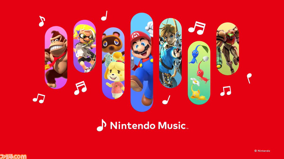 famitsu's tweet photo. 任天堂タイトルの音楽が聴けるスマホ向けアプリ『Nintendo Music』（ニンテンドーミュージック）発表＆本日配信開始。Switch Online加入者向けのサービス
https://t.co/glay8Ho6Tf

ファミコンからSwitchまで任天堂のタイトルの楽曲を収録。今後も新作から旧作まで順次追加される予定 https://t.co/Yrz6mYndXV
