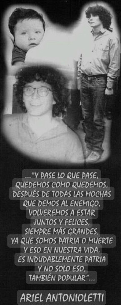 En un país sin justicia,ni memoria, nos topamos en la calle, cruzamos miradas y sonreímos
Son miles los q caminan a nuestro lado o cayeron en algún lugar de este largo territorio.
Hoy flaco querido,te recuerdo como cada día.
No hay olvido para los hermanos ejecutados políticos