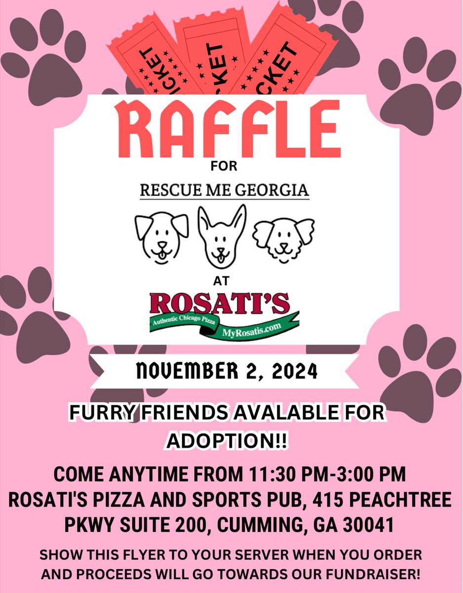Don’t forget to come check out our amazing fundraising event on Saturday! Great food, super cool raffle prizes, and even a couple of cute pups looking to meet their new BFF!