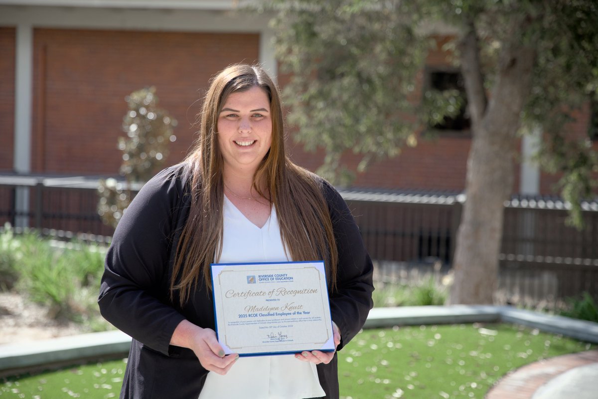 Edwin Gomez, Ed.D. (@rivcoschoolsupt) on Twitter photo Congrats to Madelynn Knust, 2025 <a href="/RCOE/">RivCo Office of Education</a> Classified Employee of the Year,. Maddie is an Events Technician in our Community Engagement & Partnerships Unit and the backbone behind our incredible Superintendent’s Office events like State of Education & #RivCo student competitions. Congrats to Madelynn Knust, 2025 <a href="/RCOE/">RivCo Office of Education</a> Classified Employee of the Year,. Maddie is an Events Technician in our Community Engagement & Partnerships Unit and the backbone behind our incredible Superintendent’s Office events like State of Education & #RivCo student competitions.