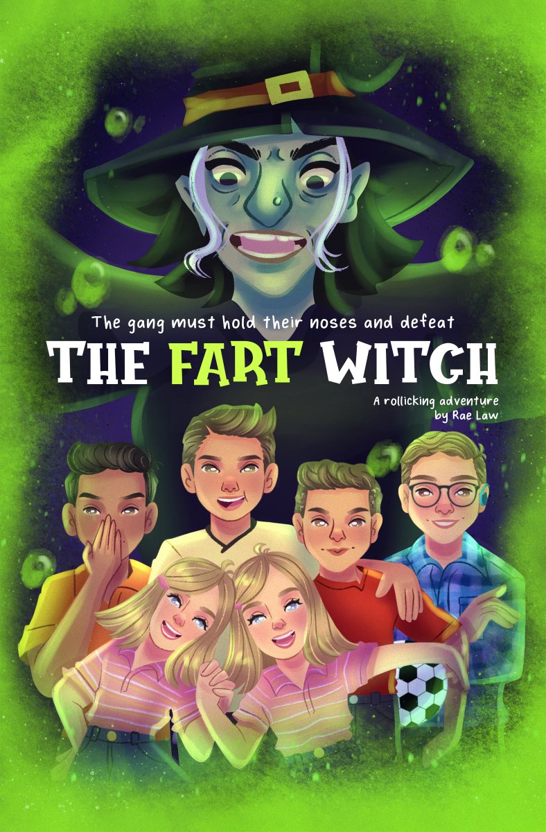 RealRaeLaw's tweet photo. GOONIES x DEMON DENTIST Join Jacob & his gang as they fight to save their town from ruin by a Fart Witch & her swarming barking spiders. Hold your nose & join the fun in a tale of siblings, friendships, courage & community. #UnlikelyHeroes #EnemiesToFriends #QuestPit #MG #HA #Q https://t.co/ysMEU0NBKZ