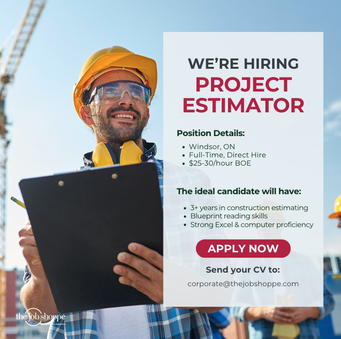 thejobshoppe's tweet photo. Are you an experienced #ProjectEstimato looking to take your career to the next level? Join a leading structural steel company in Windsor, where you’ll earn $25-30/hr BOE and play a key role in shaping the future of construction projects. 

📧 Apply to: corporate@thejobshoppe.com https://t.co/NPa8MRYIb7