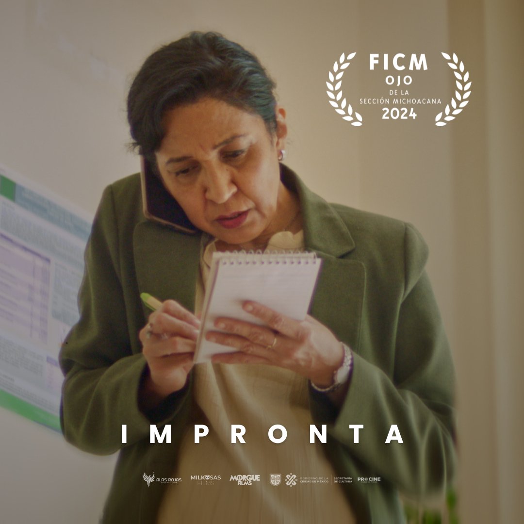 🏆 #Impronta, cortometraje producido por <a href="/AlasRojasProdu/">Alas Rojas Producciones</a>, #MilkosasFilms y Morgue Films MX, con el apoyo de <a href="/procine_oficial/">PROCINECDMX 🎥</a>, obtuvo el premio Ojo de la Sección Michoacana en la 22°edición del <a href="/FICM/">Morelia Film Fest</a>. 👏🏽😍
