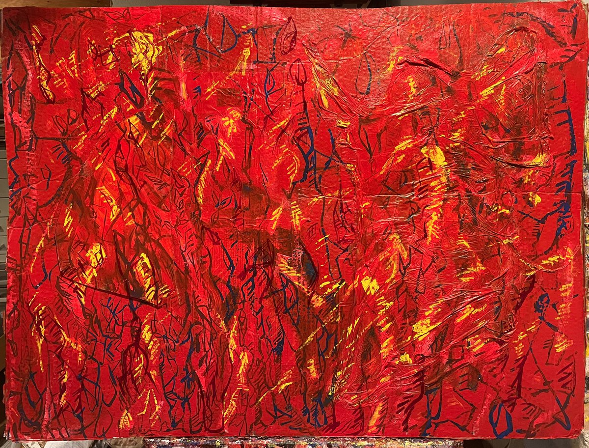 RutkowskiNathan's tweet photo. Mischief Night, Composition 10/30/2024. Studio Photo.
Acrylic on plastic bag, magazine pages, and cardboard. 30 x 40.
#painting #automatism #artepovera #abstractart #abstractpainting #nathanrutkowskiartist #studio #process https://t.co/BEne1TY45D