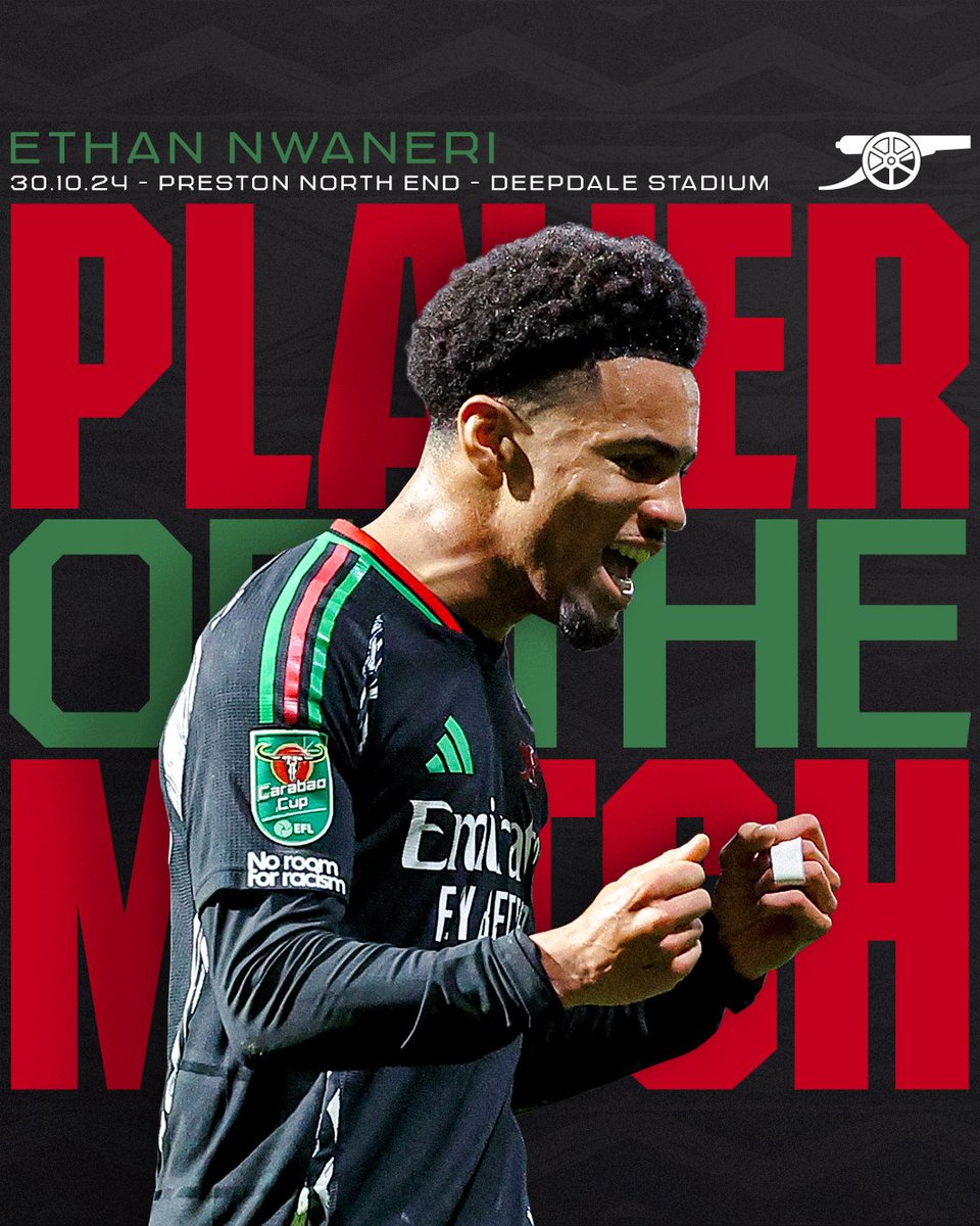 Arsenal's tweet photo. 🏆 Our Player of the Match last night... 

One of our own, Ethan Nwaneri ✨ https://t.co/RSmuWSSgX6