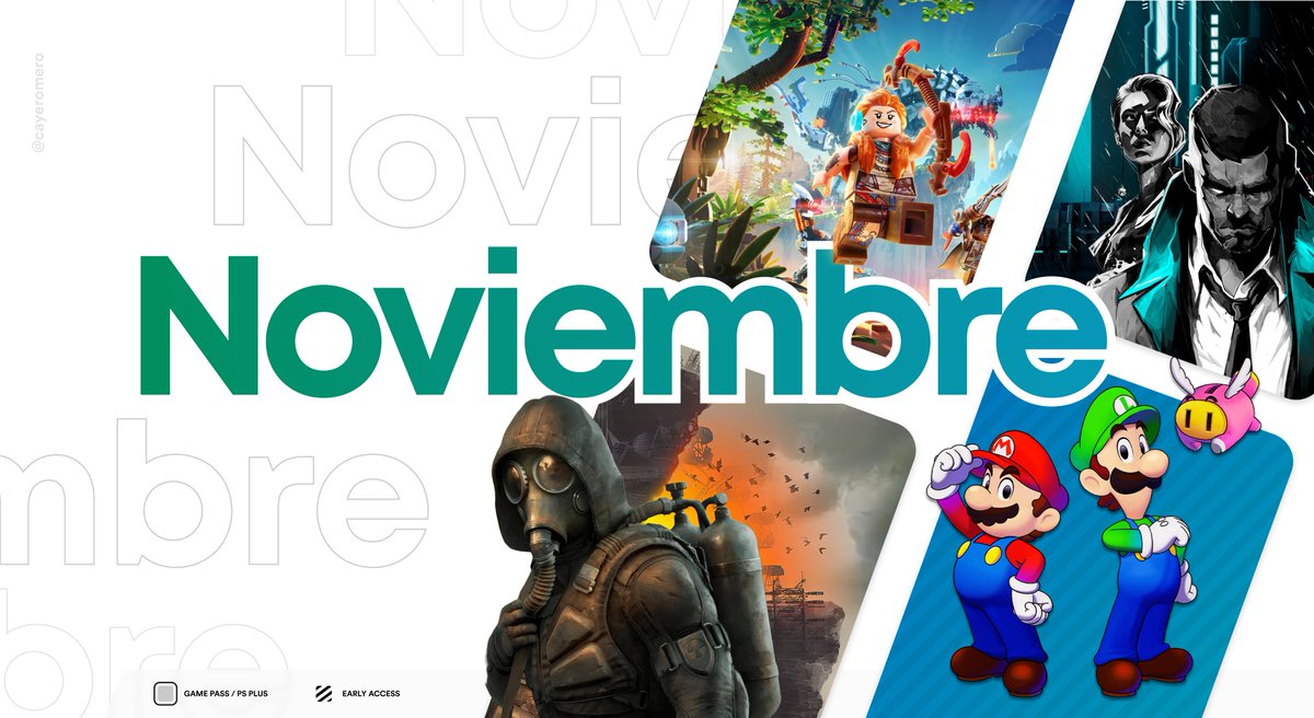 cayeromero's tweet photo. 🤝🏹🕵️‍♂️⚛️
Calendario de videojuegos
NOVIEMBRE 2024
#PlayStation #Xbox #Switch https://t.co/2nLtd4mPjY