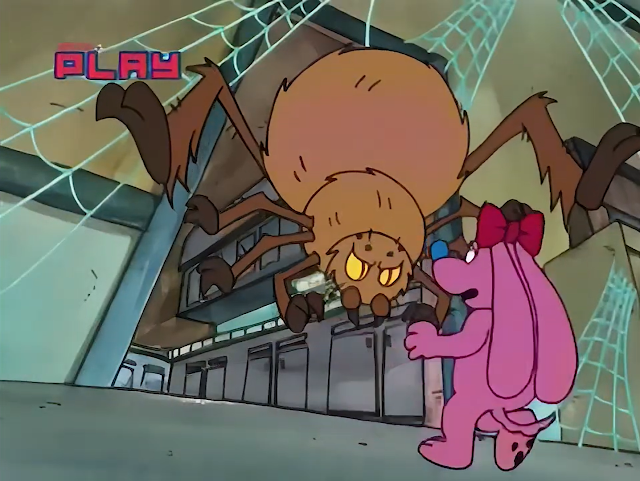 SatMForever's tweet image. The Secret Files of the Spy Dogs: "Howl (or The Secret File of the Silk Stalkings)" 
Mitzy's quiet stormy night of watching horror movies is disrupted by an intruder: a giant spider!  

#31DaysofSaturdayMorningHalloween