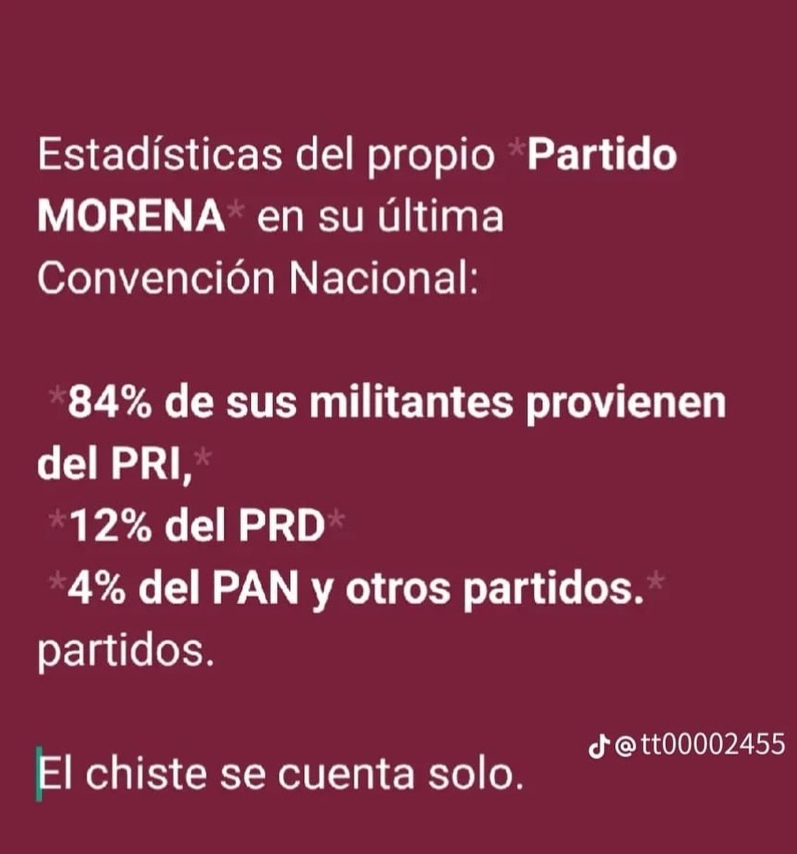 Cómo recuerdo a mi suegra, que en paz descanse, que siempre decía que son peores los piojos resucitados! 

Así este partido que, de nuevo, nomás tiene el nombre, MORENA (de paso, se fregaron a nuestra Virgencita de Guadalupe) porque sus integrantes son los mismos que en México ya