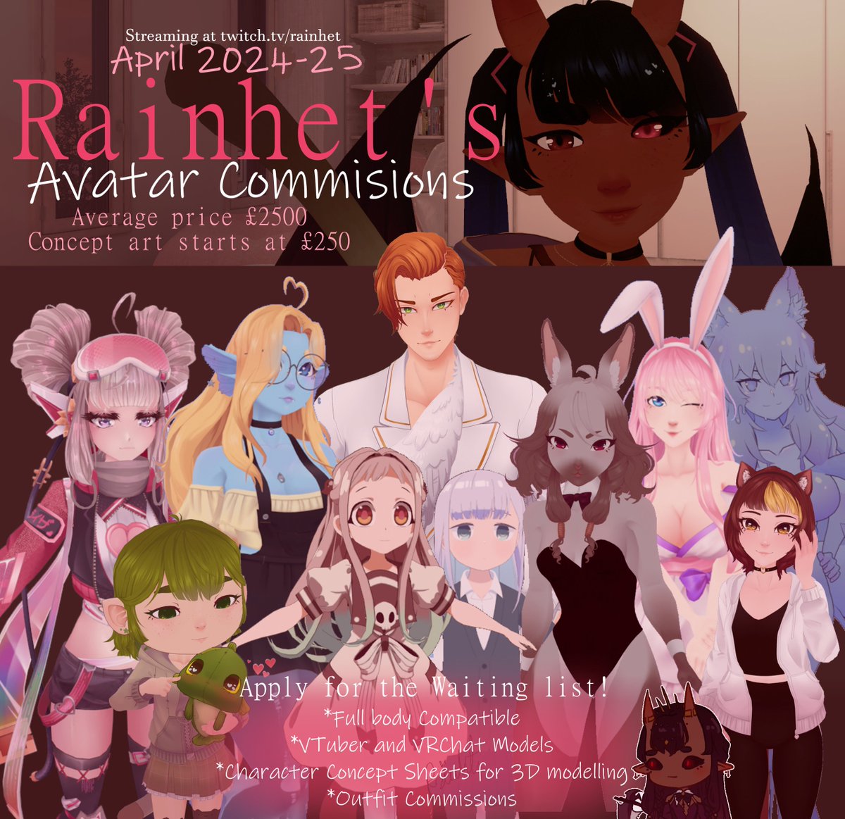 Comissions Open again :> link in bio #VRChat #Vtuber