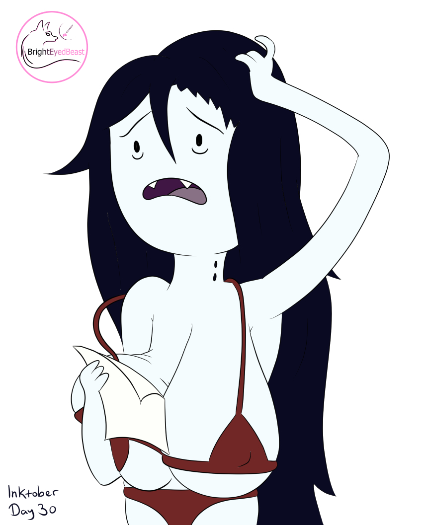 BrightEyedBeast's tweet photo. Just had to draw this for today. Day 30 of #inktober2024 is Marceline from Adventure Time. #marceline #adventuretime https://t.co/7Qhj3cyLDv