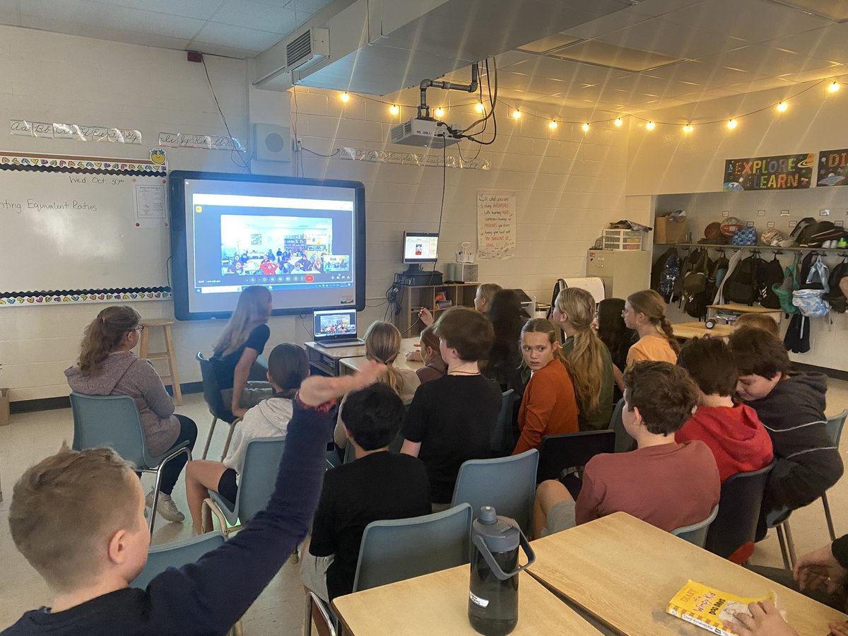 mrskomadoski's tweet image. This afternoon Grade 6/7 had a virtual meet up with Ms. Ziller's Grade 7 Class from Colonial Beach Elementary School in Virginia. We are both reading And Then, Boom! by Lisa Fipps as part of the Global Read Aloud! @sbcswaterford @bhncdsb @CBPSNews #drifterpride #globalreadaloud