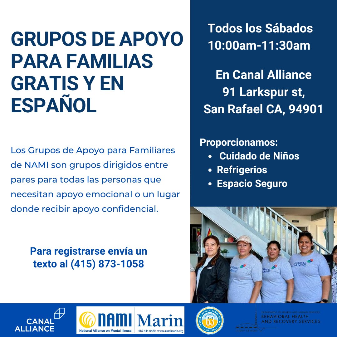 canalalliance's tweet photo. Únanse a nuestro grupo de apoyo semanal gratuito en español en 91 Larkspur Street. Ofrecemos cuidado de niños, refrigerios y un espacio seguro para que reciban el apoyo que necesitan. https://t.co/IvhoFHTGuP