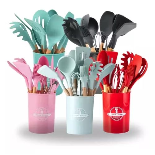 Outro achadinho top na shopee. Kit Jogo de Cozinha Silicone, Utensílios e Copo Suporte para Cozinheiro Cabo de Madeira MasterChef por R$19,78 - R$39,99. Compre na Shopee agora! s.shopee.com.br/6pj7U1Ho0x?sha…