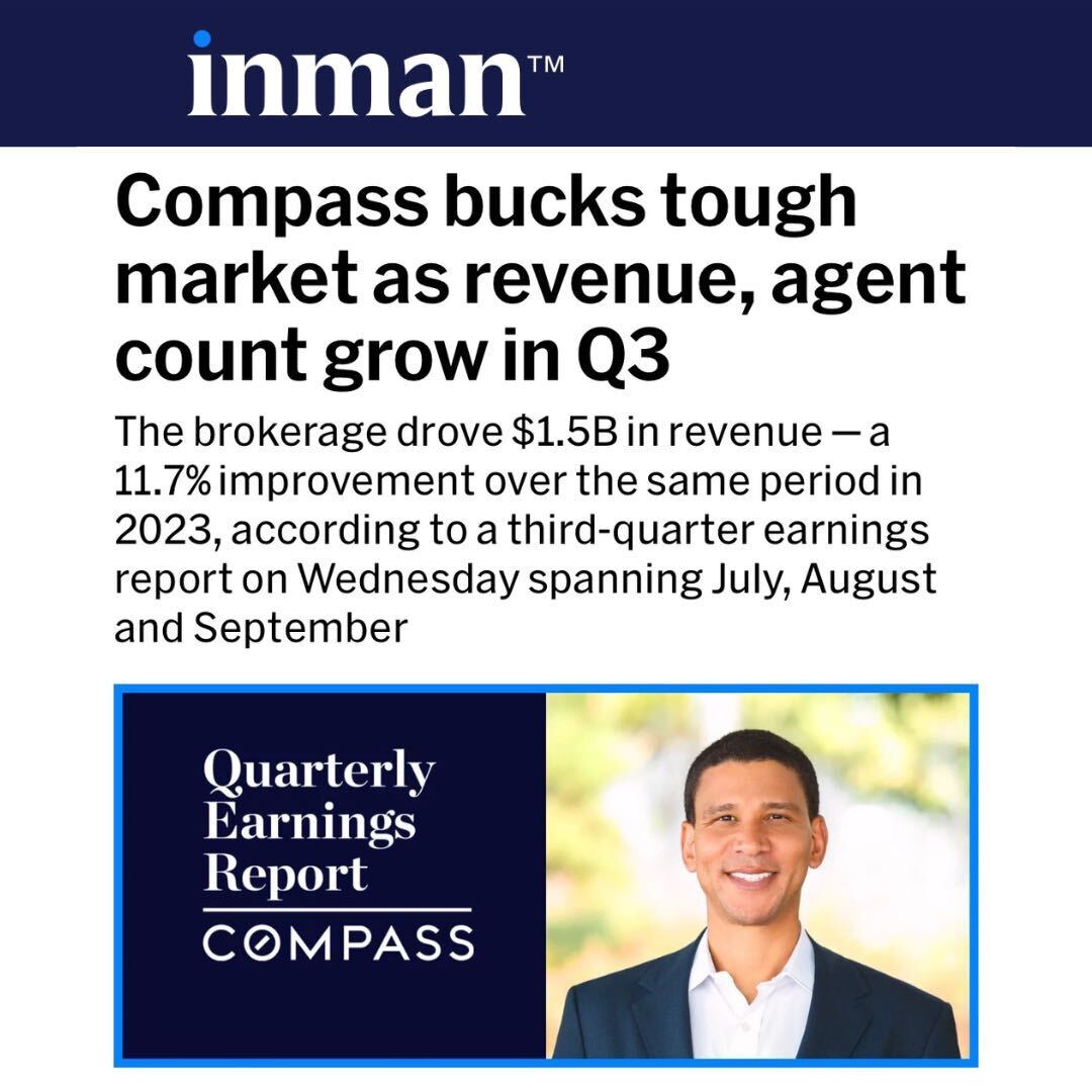 In a market where existing home sales hit a 30-year low, Compass agents continue to outperform the market—closing 55,872 transactions with $57.7 billion in Q3 2024! Huge thanks to our agents and employees for driving our growth. The future is bright! bit.ly/4htbPec
