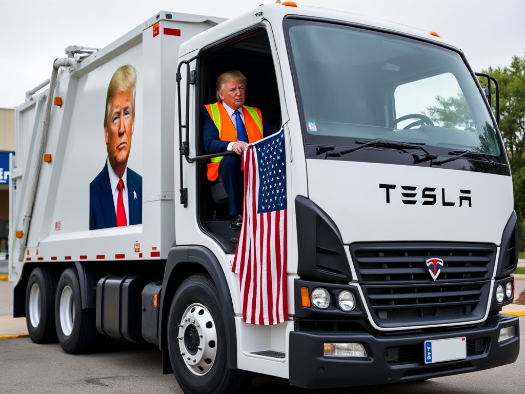 <a href="/elonmusk/">Elon Musk</a> Fixed it!  Tesla Garbage truck 🤣🤣
