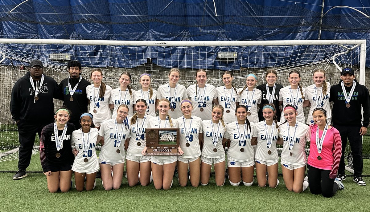 Congratulations to the Eagan Girls Soccer Team on a great season.  The team won the South Suburban Conference Title, were Section 3 AAA Champions (both for the second straight year) and a 3rd place finish in the State Tournament.  Overall record 16-4-2. Way to go Cats!