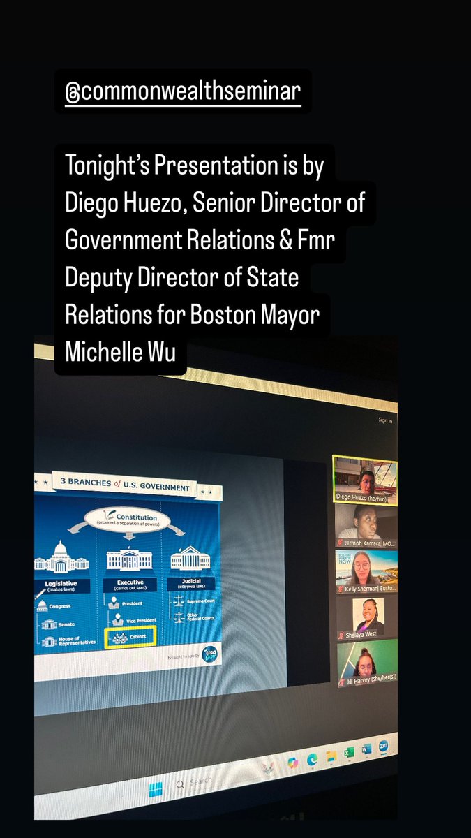 Learning a lot as a participant of the <a href="/MACommSeminar/">Commonwealth Seminar</a>, Opening the Doors of Government to Everyone!
Tonight we heard from 
Diego Huezo &amp;
Natalie Ornell-Hotaki. Natalie speaks about her Rosa Parks MBTA Tribute Odyssey from thought to organizing a fight to getting the bill passed.