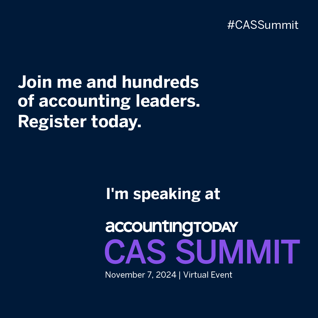 Exciting news, everyone! I'm speaking at #CASSummit, a complimentary virtual event on Thursday, November 7th. It will be a great opportunity to explore CAS. Who's joining me?

conference.accountingtoday.com/event/CASSummi…