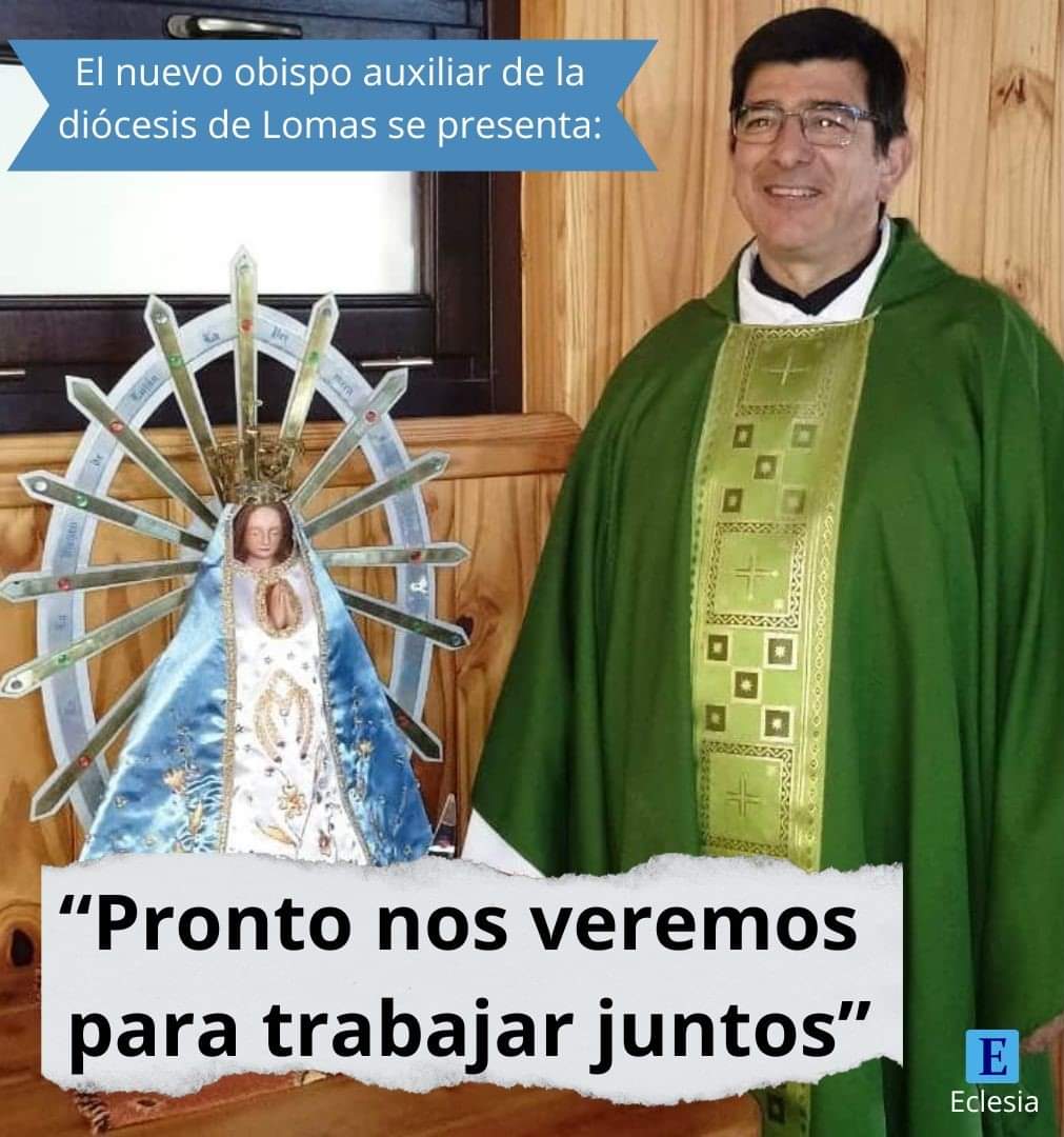 EclesiaInfo's tweet photo. El nuevo obispo auxiliar de la @DiocesisLomas se presenta: https://t.co/gj1qFye9H5

#Obispo #PapaFrancisco #ElBolson #IglesiaEnSalida #Evangelio #SanVicente #PresidentePeron #AlmiranteBrown #Ezeiza #EstebanEcheverria #LomasDeZamora #Eclesia https://t.co/z5SZ6XPqeK