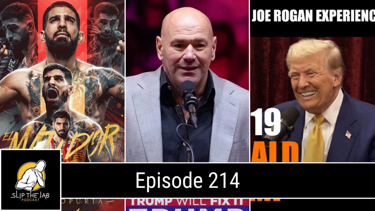 slipthejabpod's tweet photo. Episode 214: UFC 308 Topuria vs. Holloway Recap 🇪🇸 • Dana White Speaks at MSG Nazi Rally? 🎙️ • Joe Rogan Trump Interview Breaks 40 Million Views 🤯 • Pain Compliance Parenting 😤

Link: https://t.co/mnXrJb2Ocf

Available on all streaming platforms 🎧 

#UFC308 #UFC #Trump2024 https://t.co/fFmL9pL7RN