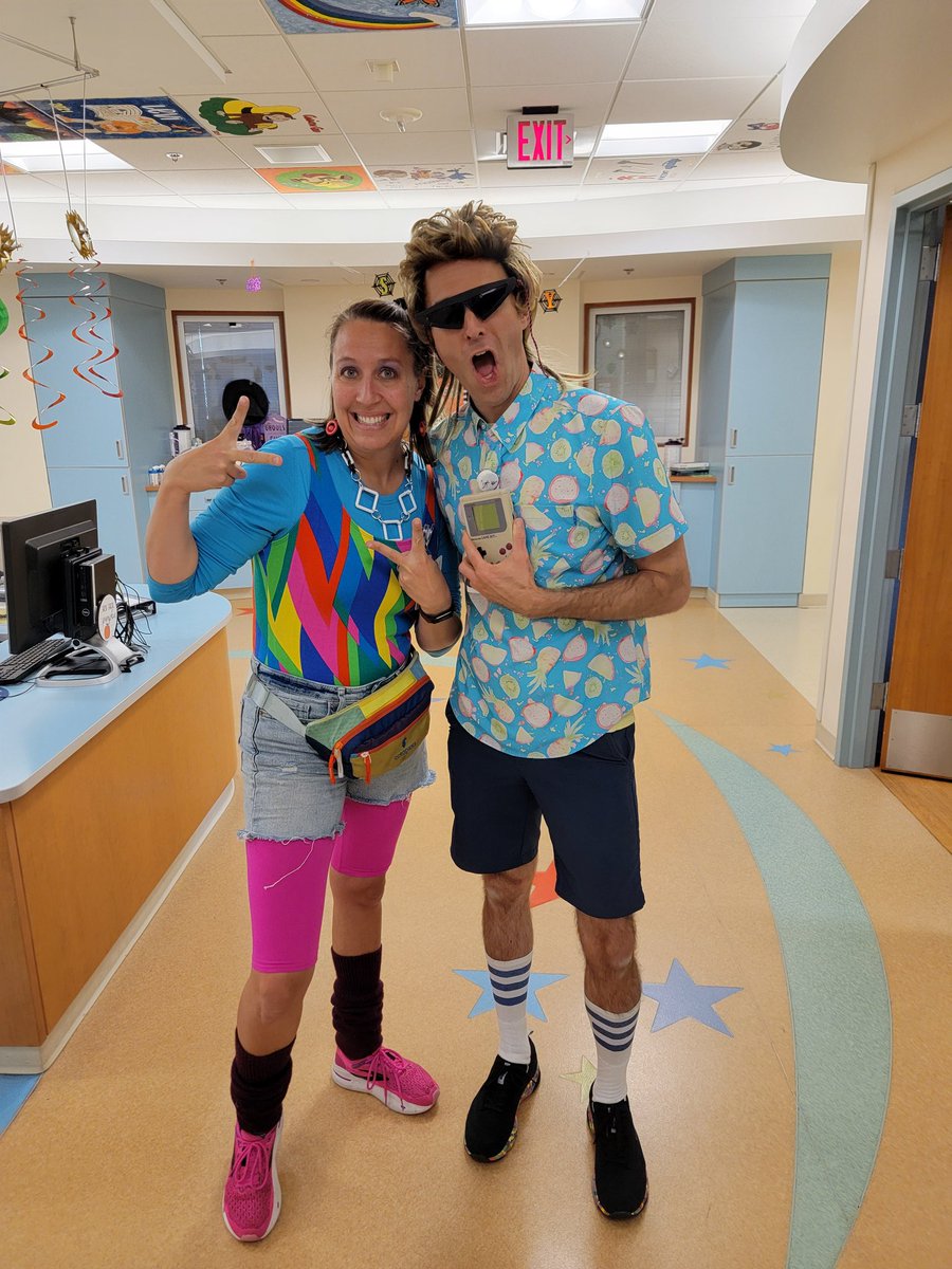 It's an unspoken rule for all of us at the children's hospital:
When you show up for a costume day, your goal is to make your coworkers laugh so hard that they shoot their Celsius drink out their nose.
#ChildhoodCancer #CancerRehab #PTDan #OTTwitter