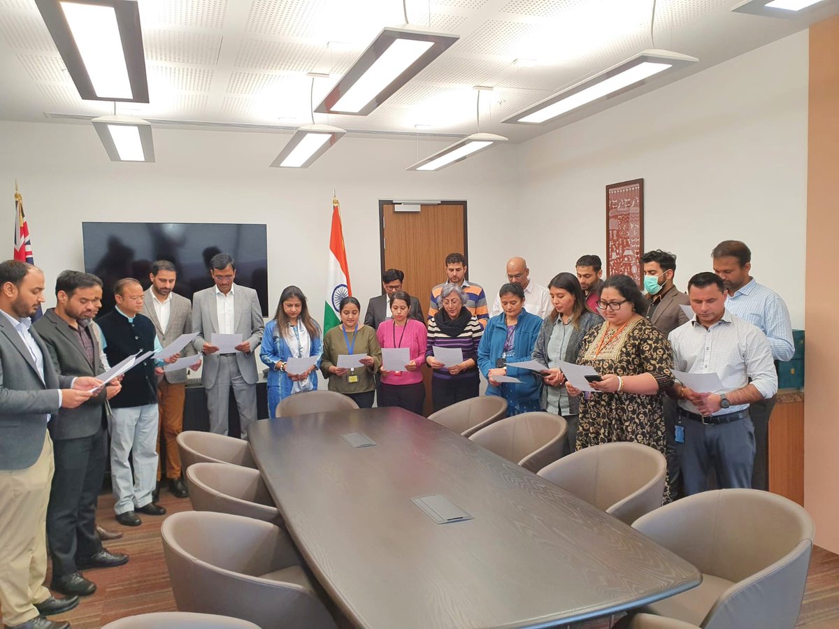 IndiainNZ's tweet image. &apos;Rashtriya Ekta Diwas Pledge&apos; was taken by all Members of High Commission of India today on the occasion of birth anniversary of Sardar Vallabhbhai Patel. Re-affirmed our commitment to ensure security, unity and integrity of India. #EktaDiwas #FestivalofUnity
 @MEAIndia @HMOIndia