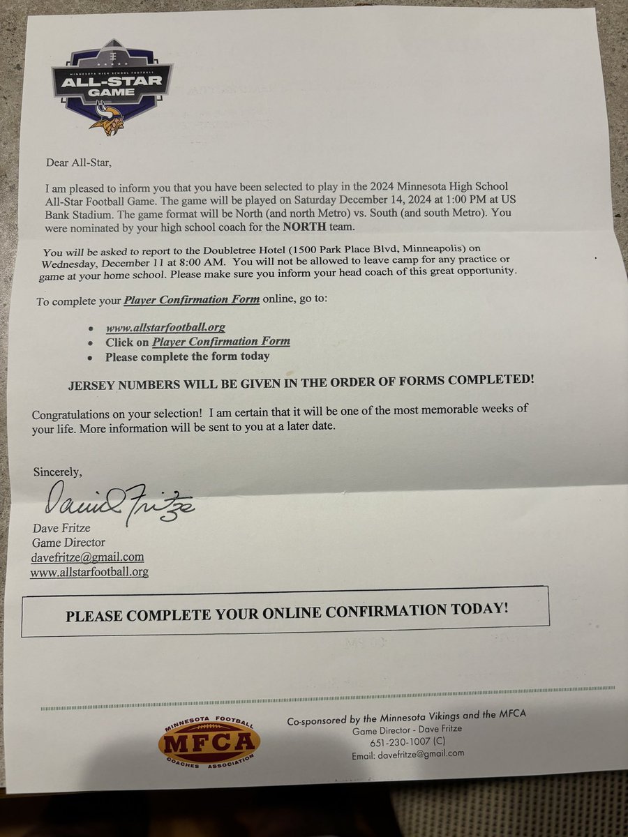Kaleb Weikel (2025) (LB) (@bubba_weikel1) on Twitter photo Honored to be selected for the Vikings All-Star game representing the North!!! <a href="/AndoverHuskies/">Andover HS Football</a> Honored to be selected for the Vikings All-Star game representing the North!!! <a href="/AndoverHuskies/">Andover HS Football</a>