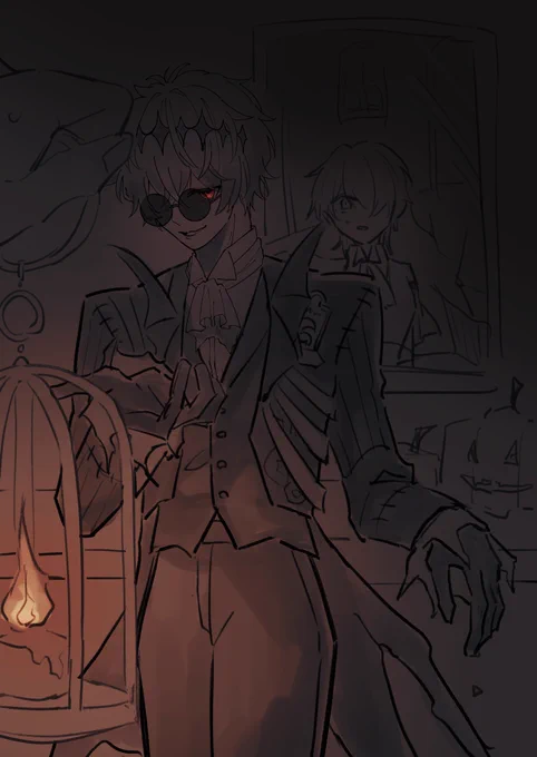 ごめんスカリーくん余裕で清書間に合わなったよ ハッピーハロウィン!!!「素敵なハロウィンナイトを永遠に」 #twstプラス 