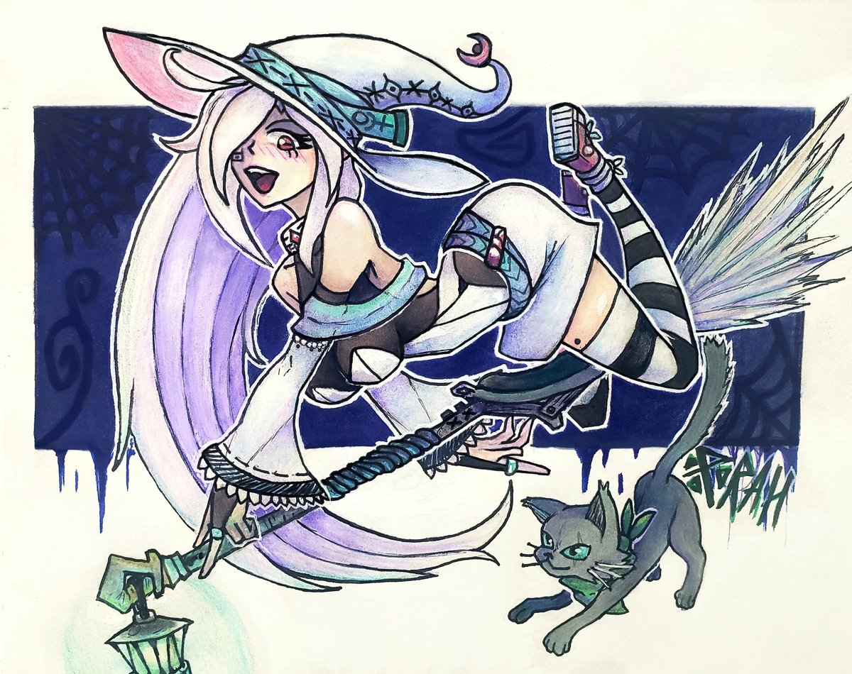 DR34M_34T3R's tweet photo. Things all Good Witches need:
- A broom.                    Cat 🐈‍⬛
-Vampire Accusations

Kaitlyn Ottilie: The Halloween Special!!
#traditionalart #worldofnauxes #OC #Halloween #ArtistOnTwitter https://t.co/eyeuMICzkg