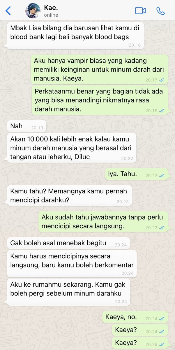 Luckae Vampire #luckae one tweet vampire au (agak 🔞) — minum darahku, please?