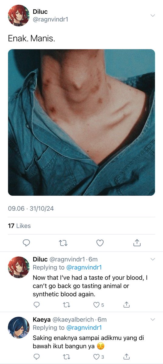 Luckae Vampire #luckae one tweet vampire au (agak 🔞) — minum darahku, please?