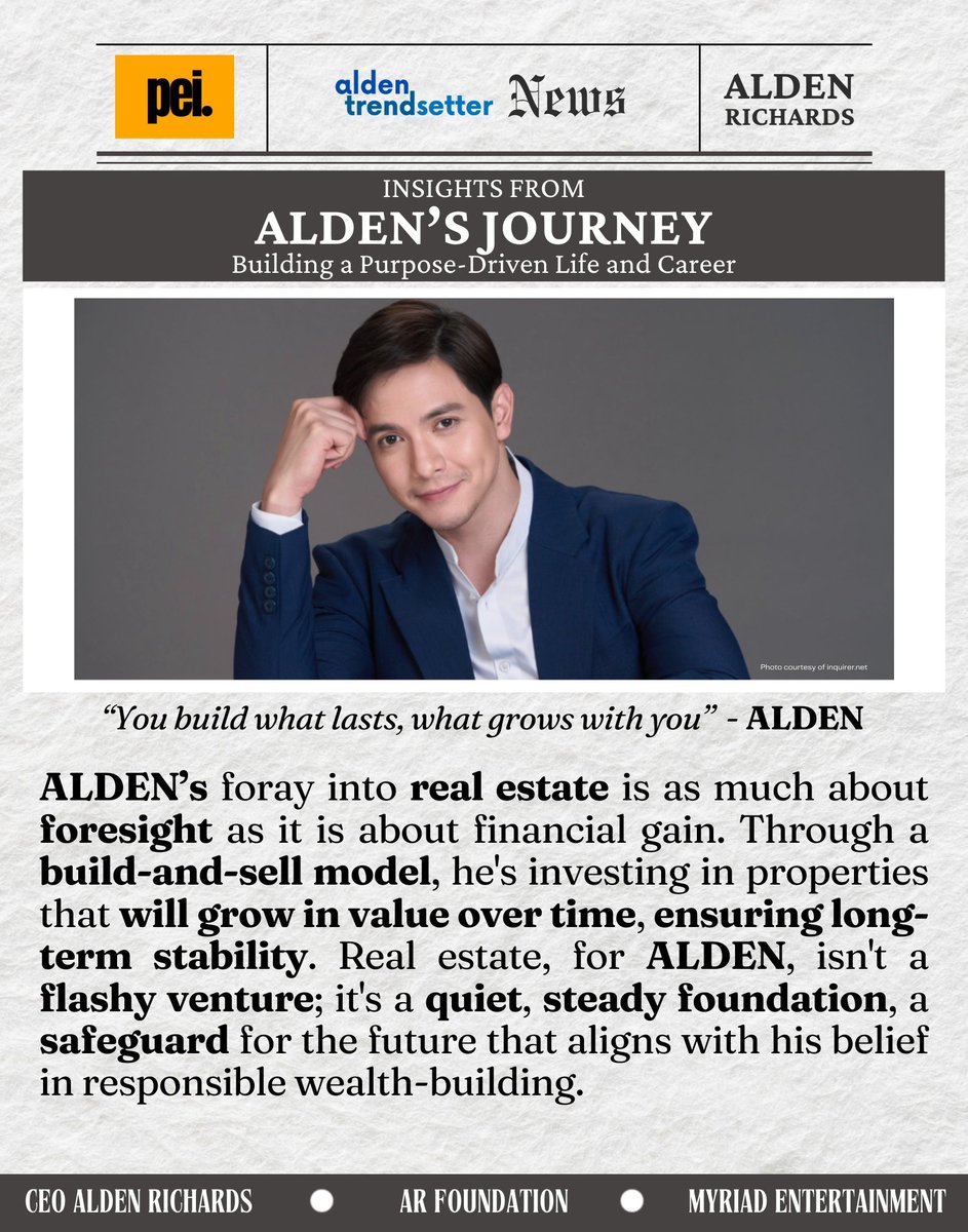 Build-and-Sell Model.

FORESIGHT.
STABILITY.
STEADY.
SAFEGUARD.

This venture shows ALDEN's grasp that true success doesn't come overnight 💯
Real estate is his way of locking in future gains—a solid asset to fuel his ambitions and drive toward life-changing goals.