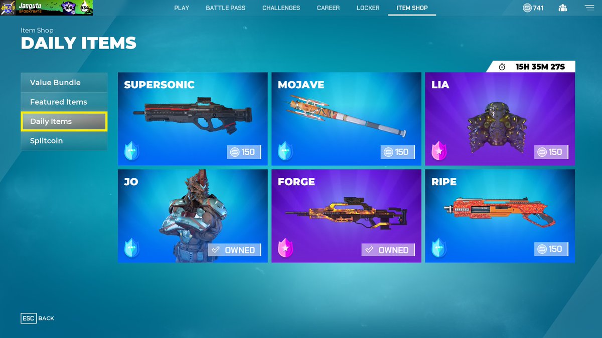 jangutu's tweet image. #Splitgate Daily Store (10.30.24) One day til spooky day, what is everyone dressing up as? #SplitgateMVP Also did you sign up for the #Splitgate2 closed testing in the announcements channel of the Splitgate discord? discord.gg/splitgate