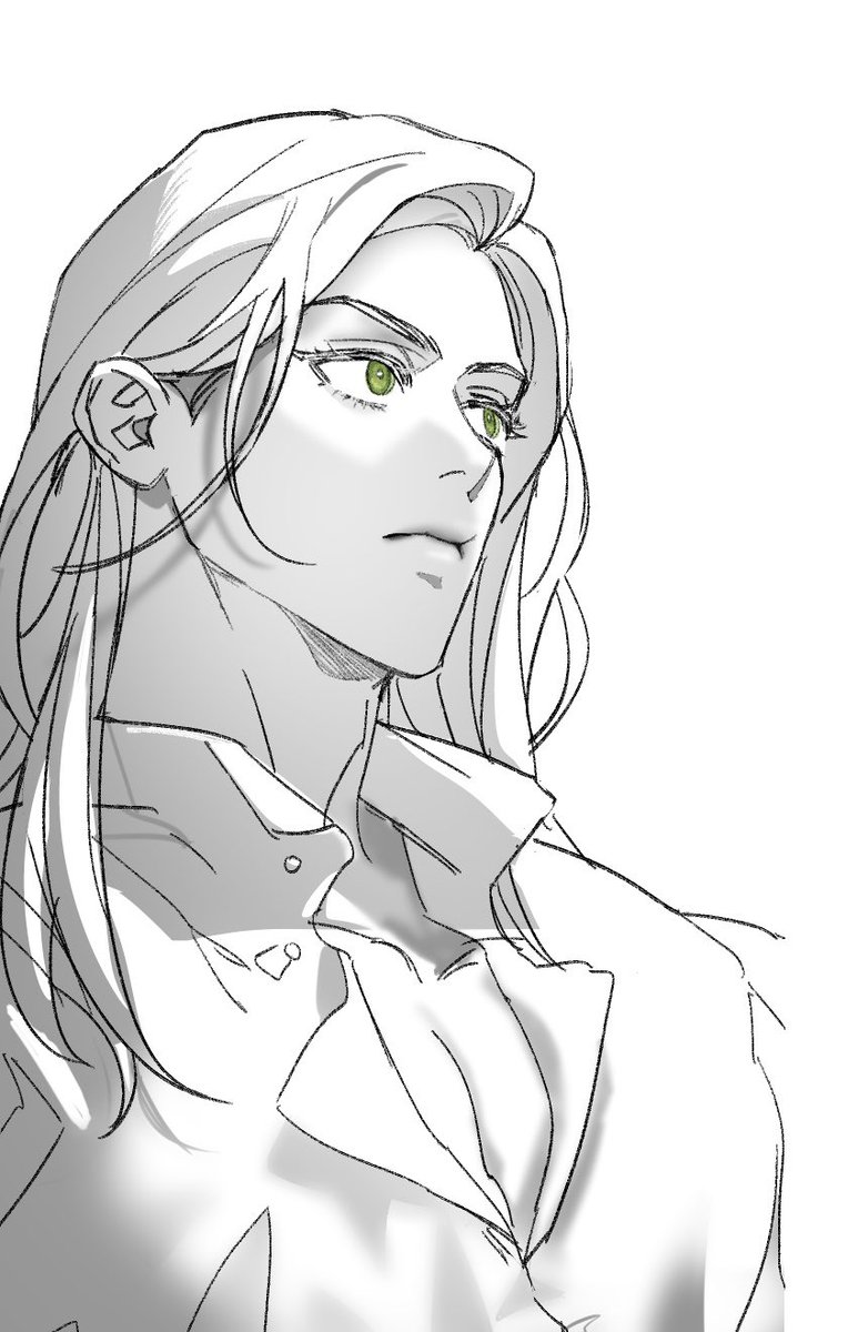 연재 전에 이미지 잡으려고 그렸던 나이젤과 루시엔. 루시엔은 이발 당함