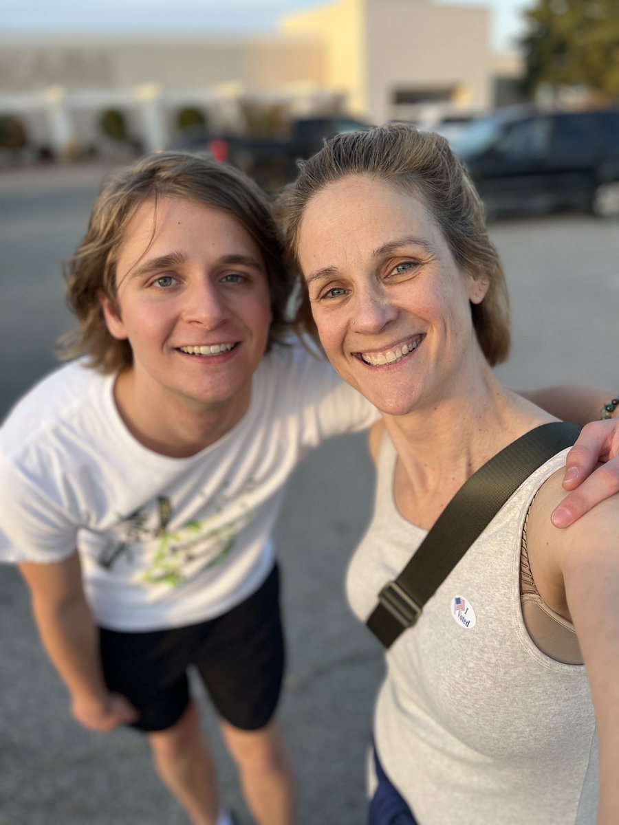 It took an hour and 20 min to make it through the line, but I got to vote this evening alongside my eldest. His first time in the voting booth!