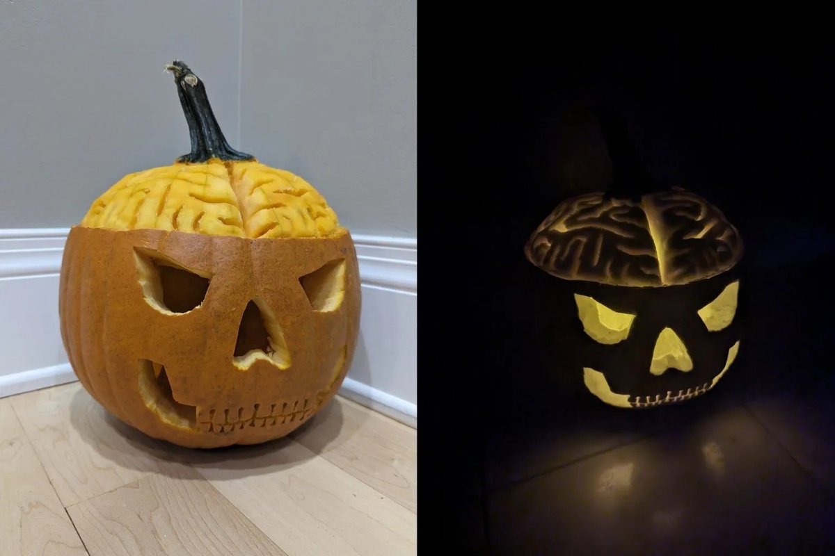 Happy Halloween!🎃 Today we're highlighting the visual "Pumpkin Brains" by Jessica Faraci. 🧠

pulsevoices.org/visuals/pumpki…

About the Artwork: “Although carving pumpkins every year is something we do for the kids, I think I do it as much for myself as for them. This is one of the few