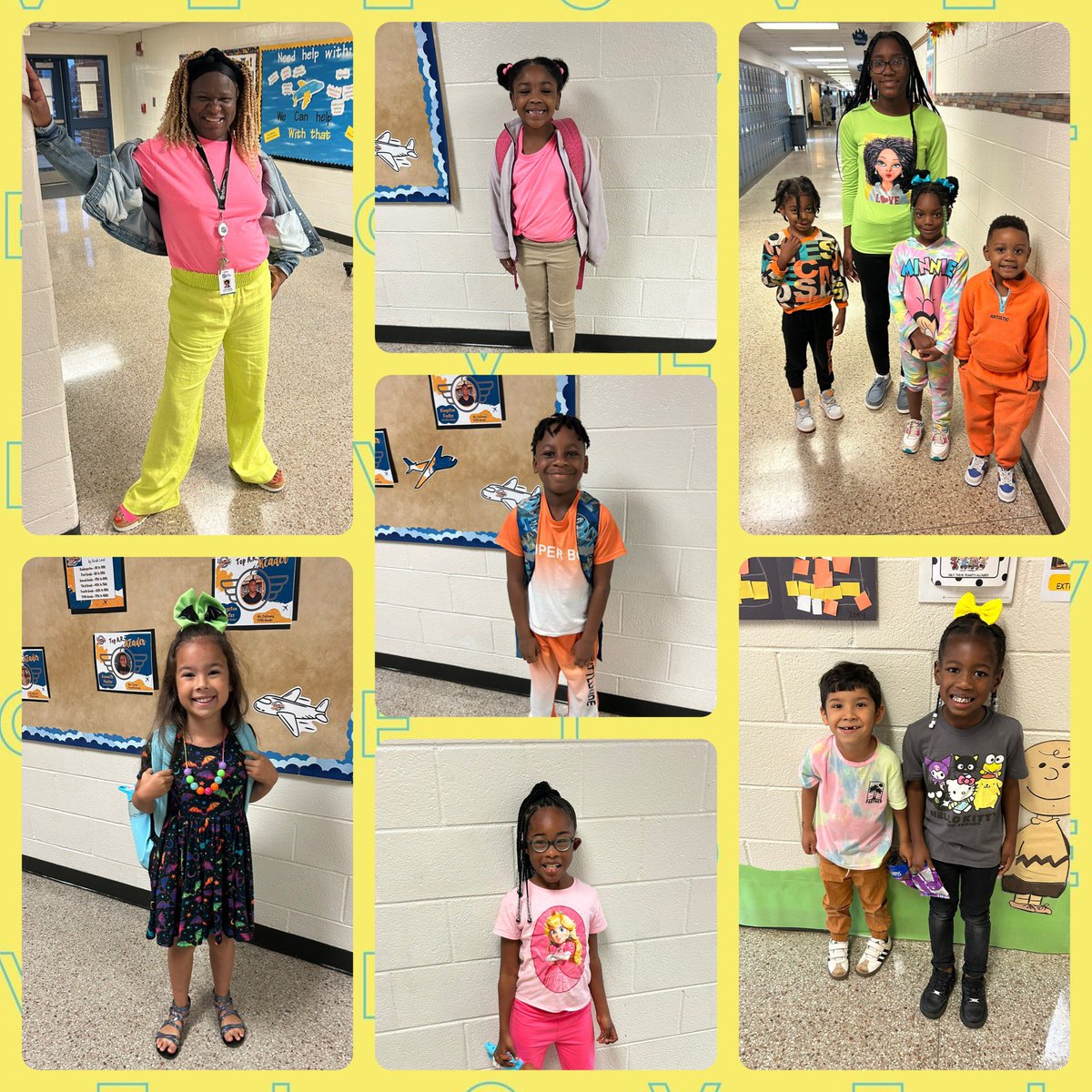 OrrsElementary's tweet photo. Today was an #extraORRdinary NEON day to celebrate #RedRibbonWeek!! 🥰🥳🤩 ✈️💛💙 https://t.co/wEmGApFvbe