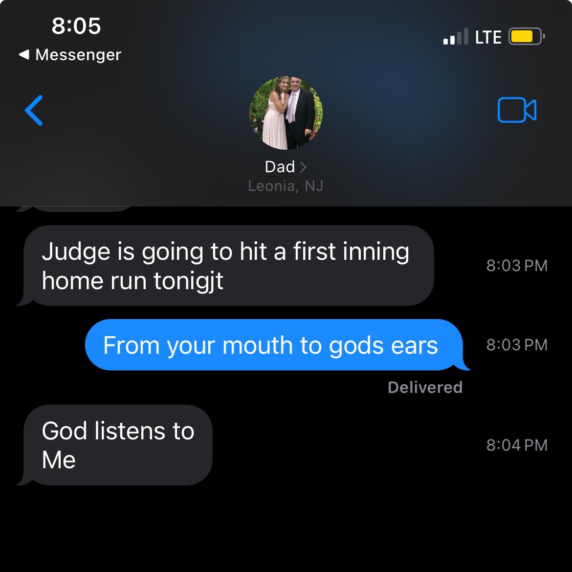 slambam93's tweet photo. Should my dad play the lottery? @Yankees @MLB @johnlabo @TheJudge44 #YankeesDodgers https://t.co/SzPZnoy9Ba