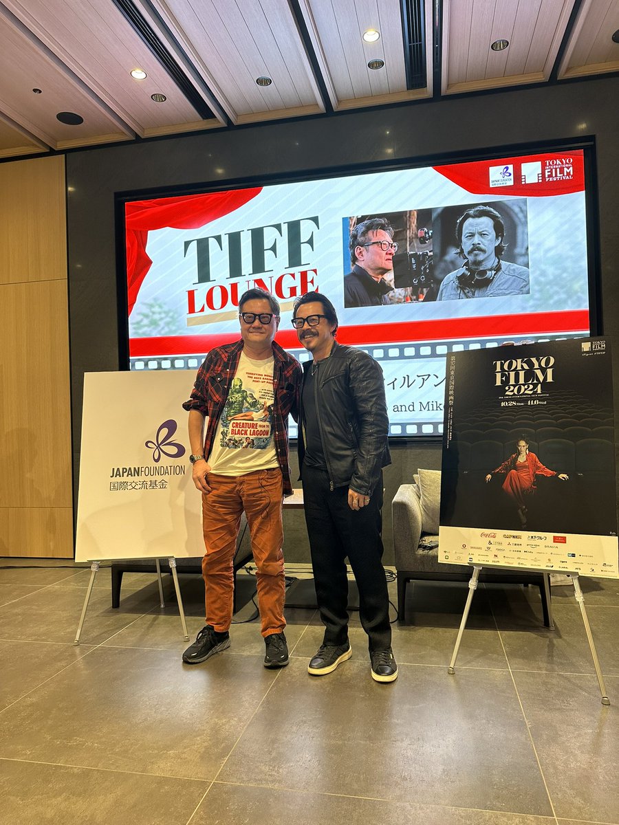 m1103's tweet image. 東京国際映画祭へ。
ディーンフジオカさん主演
エリック・クープロデュース、マイク・ウィルアン監督の「オラン・イカン」
釜山国際映画祭のクロージング作品「スピリットワールド」
映画はまだ見てませんが、お二人の交流ラウンジへ。…