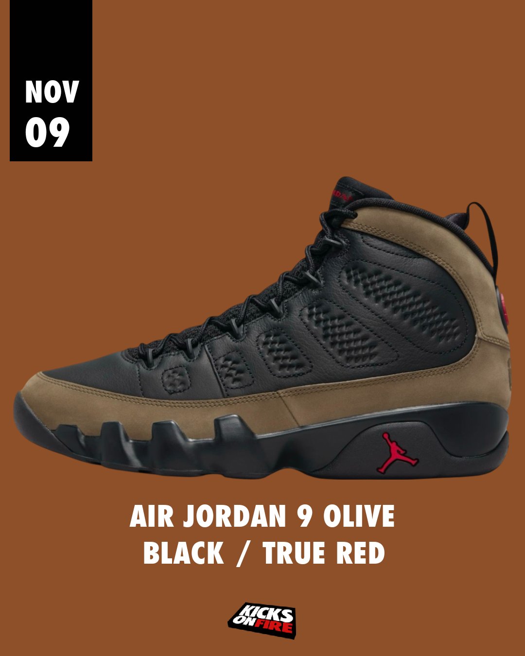 NIKE★AIR JORDAN 9★BLACK/TRUE RED-LIGHT OLIVE TD Air Jordan 9 Retro 'Black/True Red-Light Olive|401812-030
