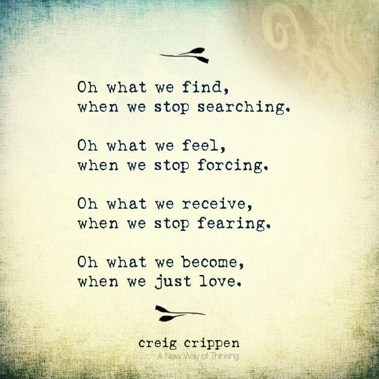 HHeartspace's tweet image. #stopsearching #stopforcing #stopfearing #justlove